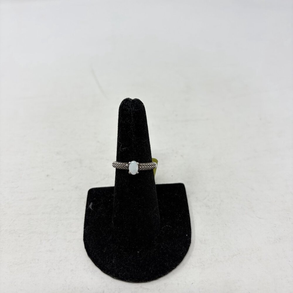 Shop LC White Opal Oval Shaped Size 7 Solitaire Ring in 925 Sterling Silver 5265
